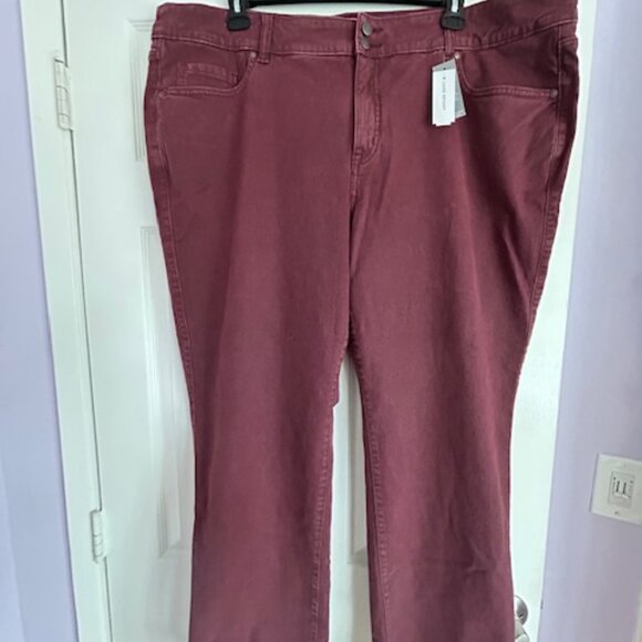 Lane Bryant Tighter Tummy Fit High-Rise Straight Jean - Burgundy NWT - Picture 6 of 6